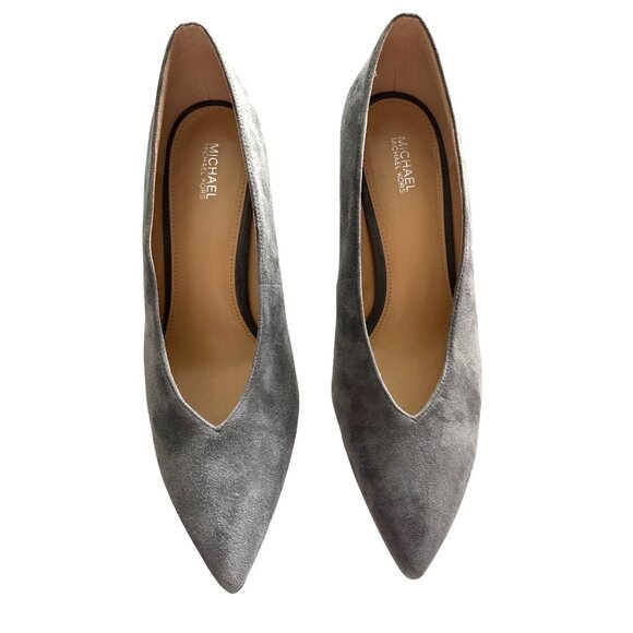 Michael Michael Kors Lizzy Gray Suede Pointed-Toe Mid Heel Pumps Size 9.5 - Picture 5 of 10